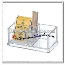 P110 Hotel Hot Sales Acrylic Rectangle 4 Compartments Sachet Holder